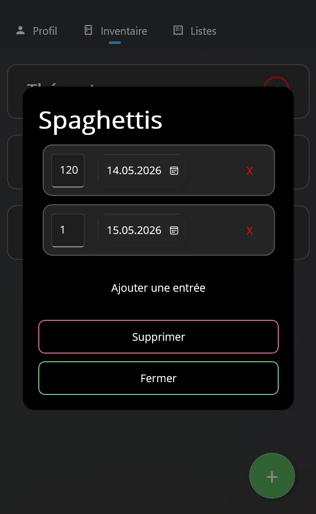 Détails des dates de péremption