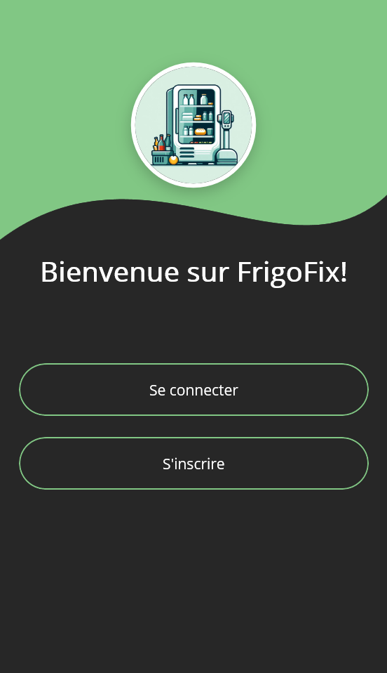 Ecran d'accueil FrigoFix